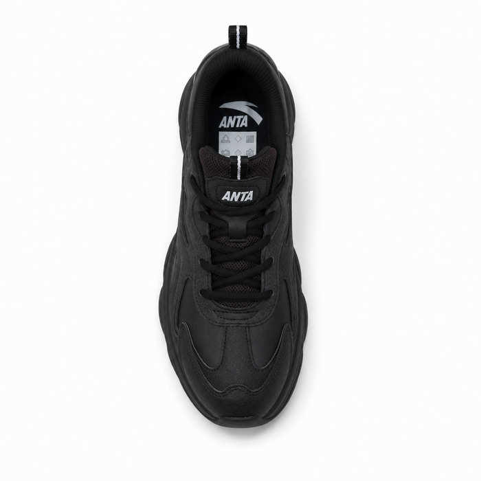 Chunky Lace Up Sneakers With Sculpted Sole
