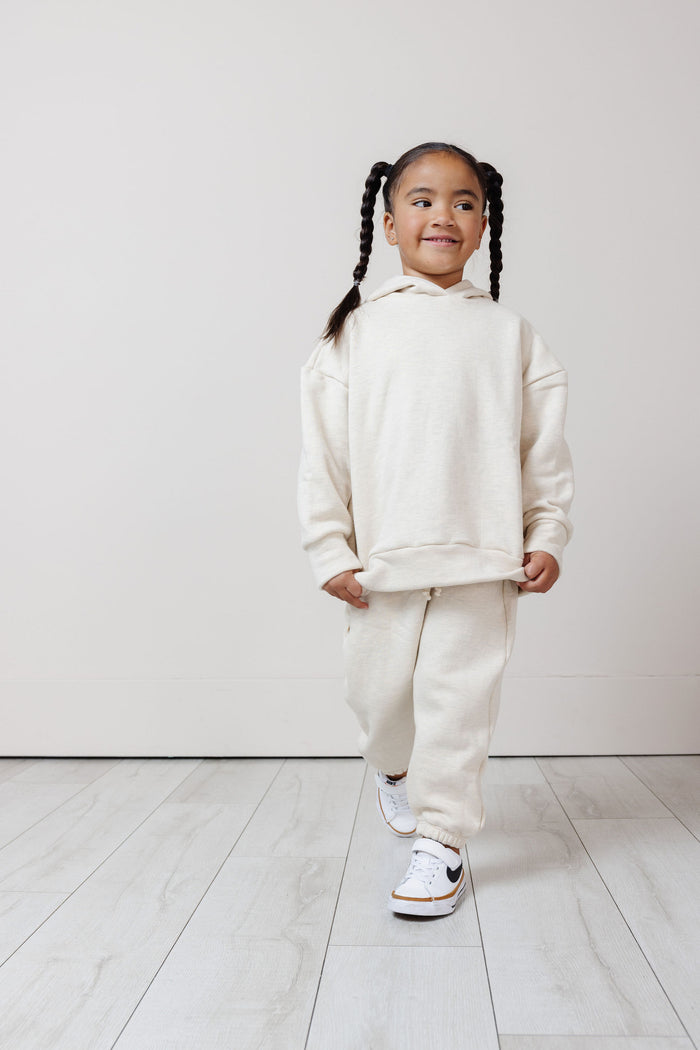 classic hoodie - cream - fleece terry