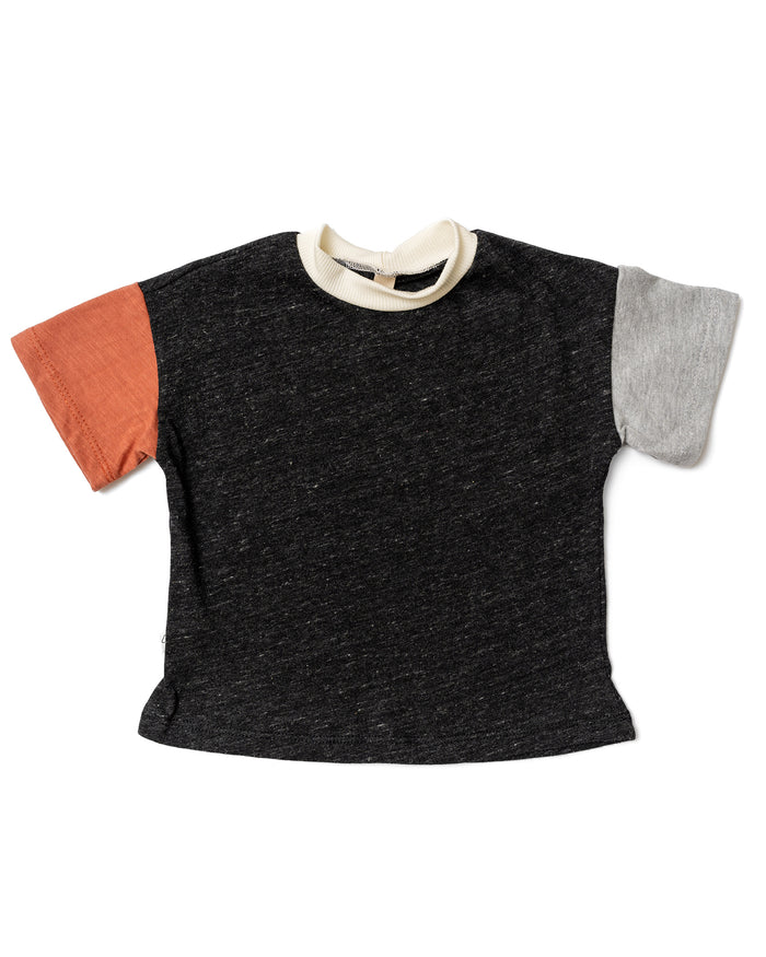 colorblock boxy tee - granite