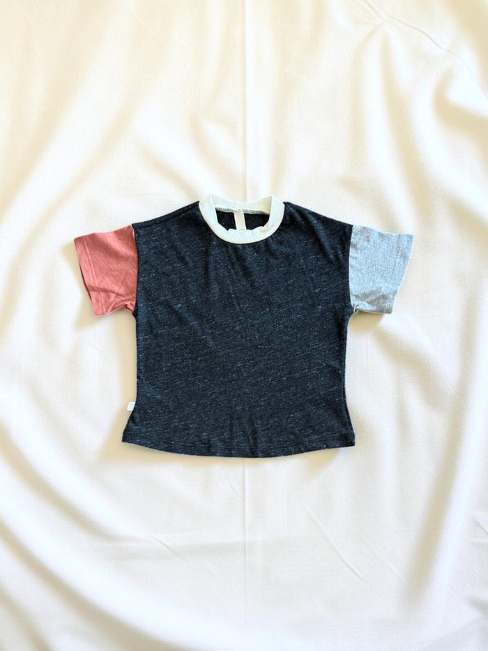 colorblock boxy tee - granite