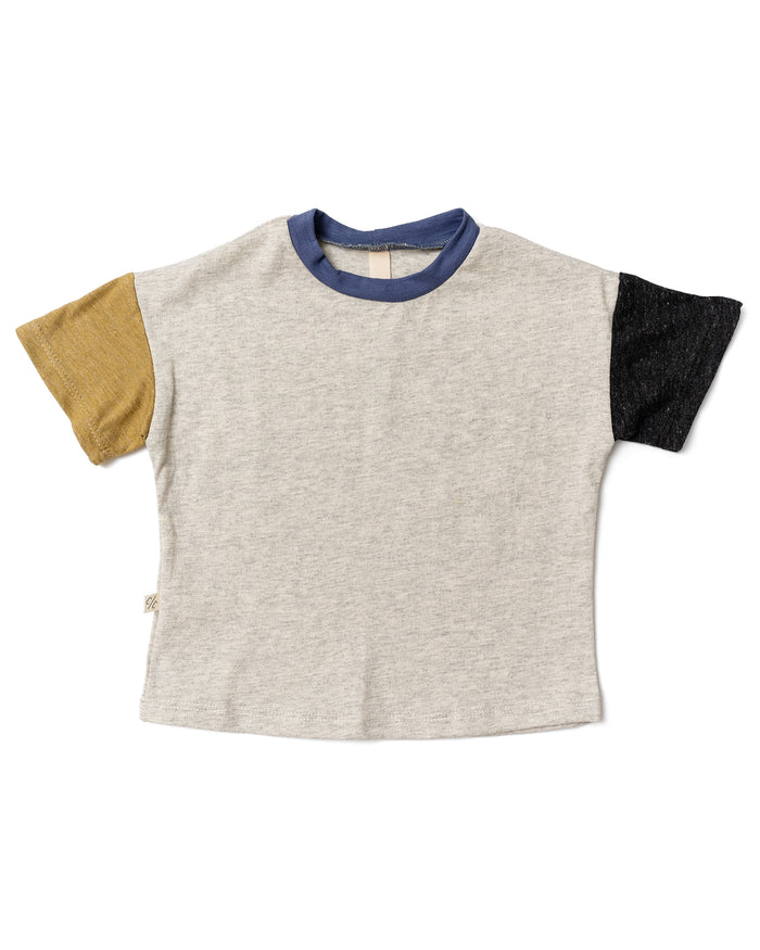 colorblock boxy tee - pebble