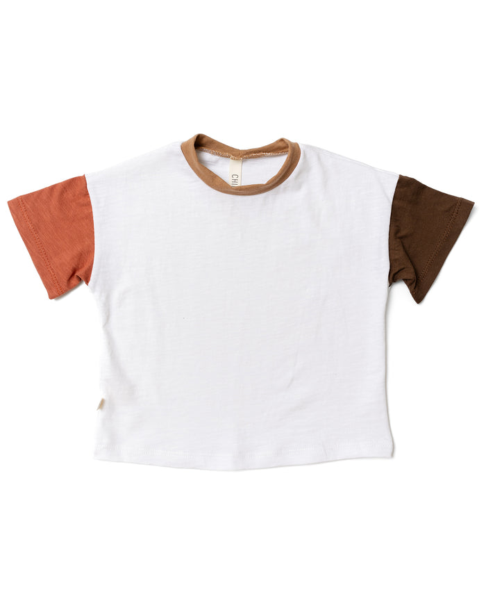 colorblock boxy tee - shell