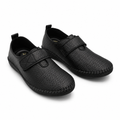 Comfort flats with perforated details and hook-and-loop strap