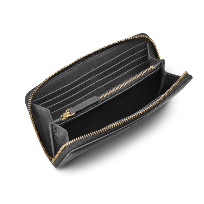 Continental Zip Wallet - Black