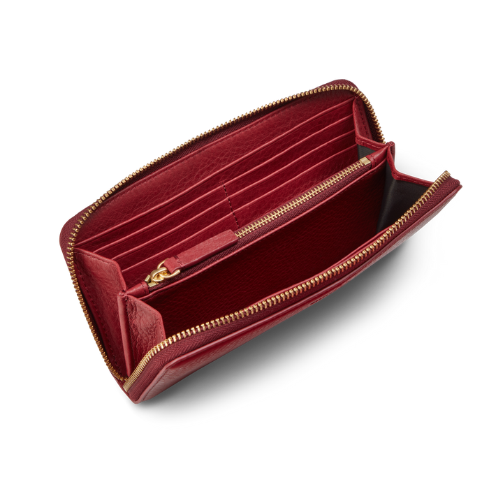Continental Zip Wallet - Ruby
