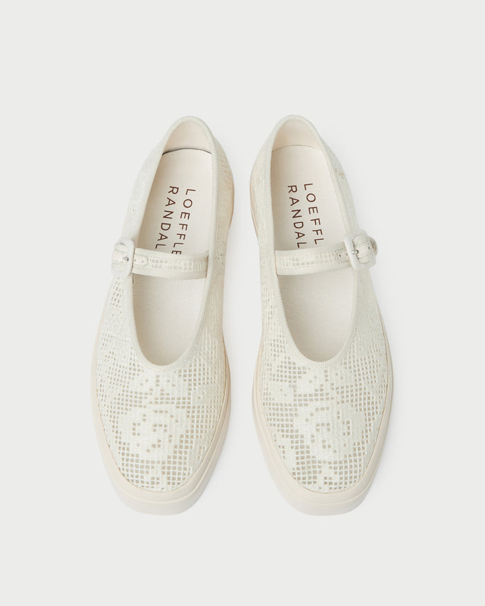 Cooper Cream Lace Mary Jane Sneaker in cream lace.