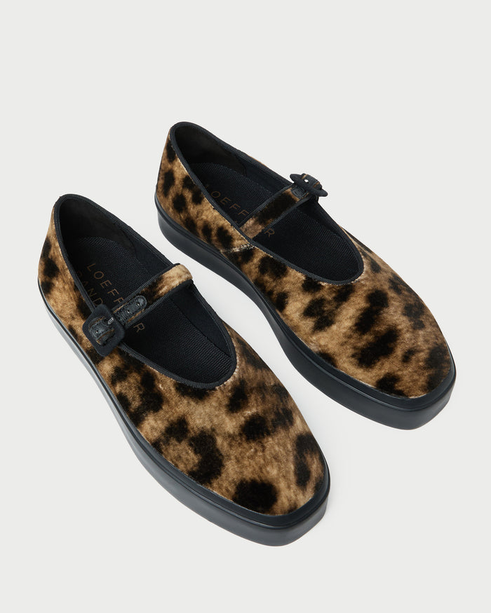Cooper Leopard Velvet Mary Jane Sneaker in leopard print velvet.