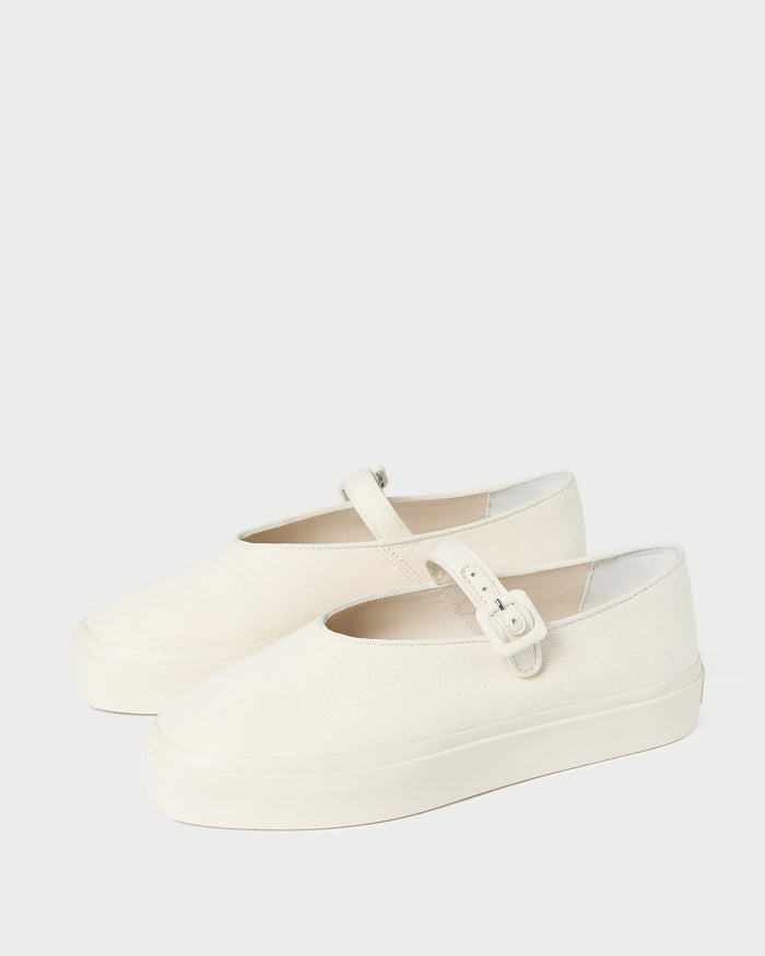 Cooper Natural Mary Jane Sneaker in natural canvas.