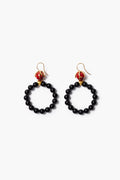 Coral Crown Hoop Earrings Onyx