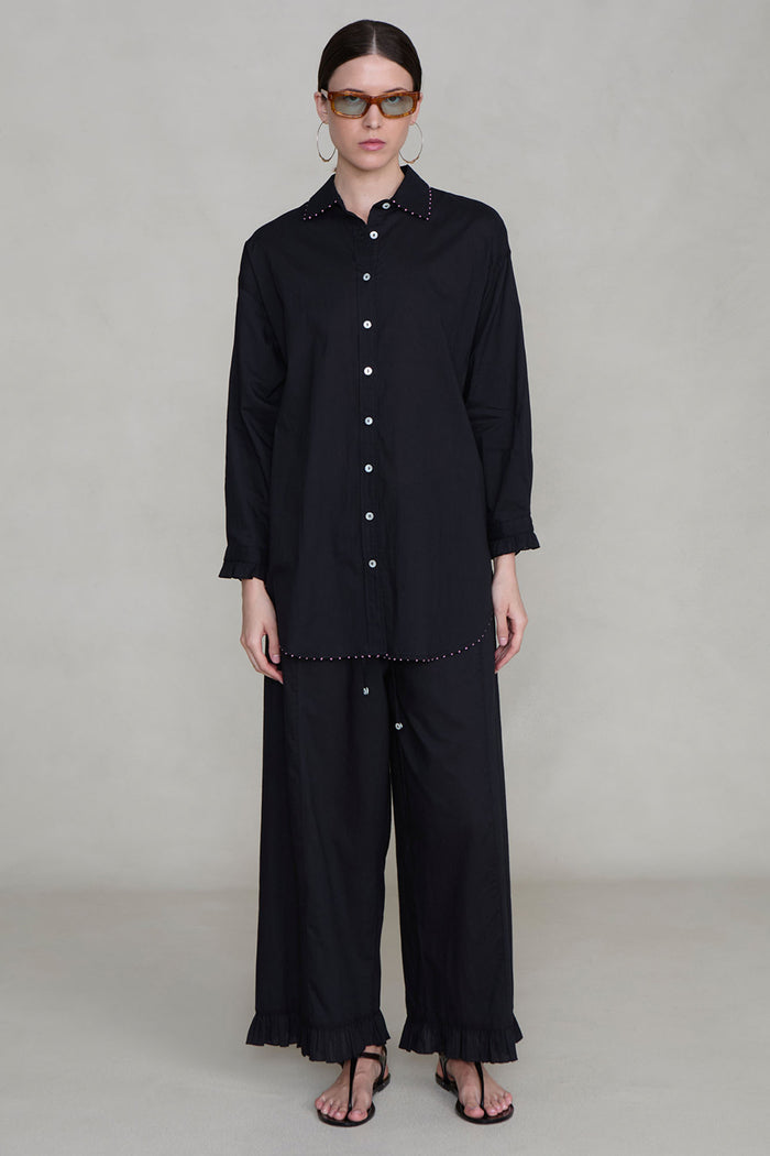 Cotton Ruffle Set Black