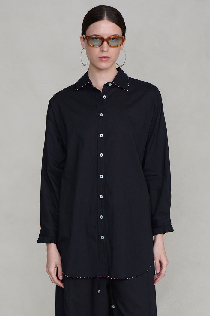 Cotton Ruffle Set Black