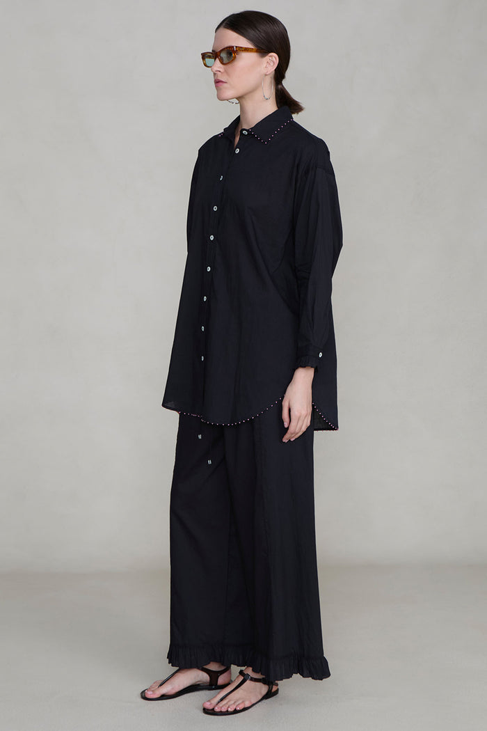 Cotton Ruffle Set Black