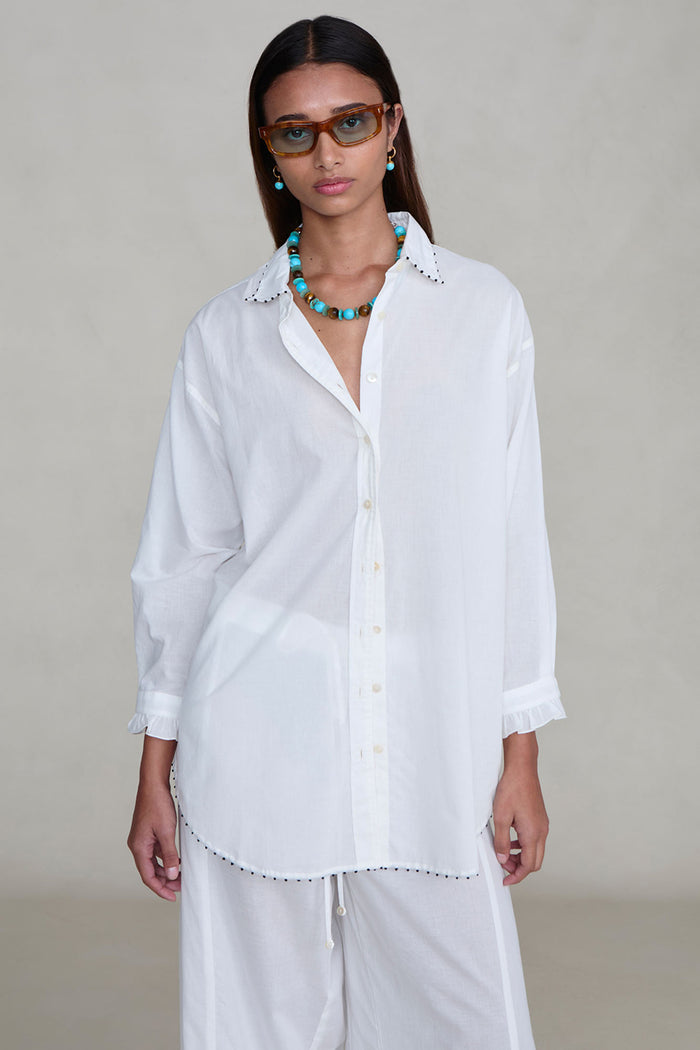 Cotton Ruffle Set White