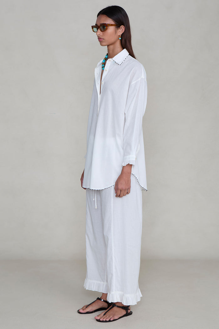 Cotton Ruffle Set White