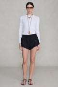 Cotton Ruffle Shorts Black