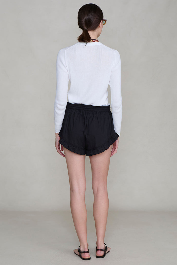 Cotton Ruffle Shorts Black