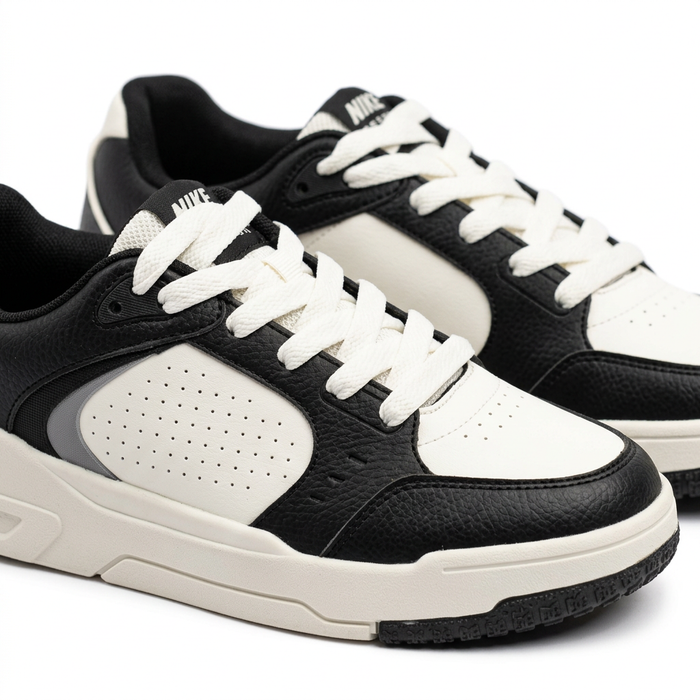 Court Sneakers With Perforated Side Panels