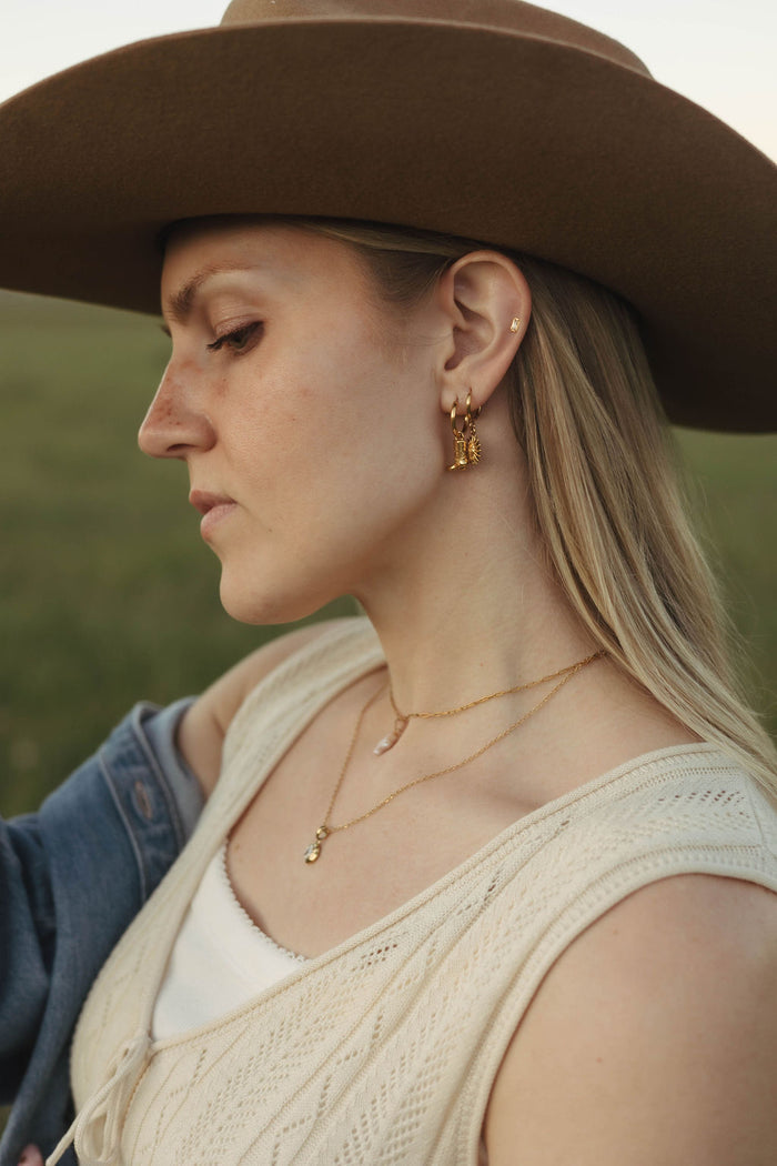 Cowgirl Boot Charm Hoops