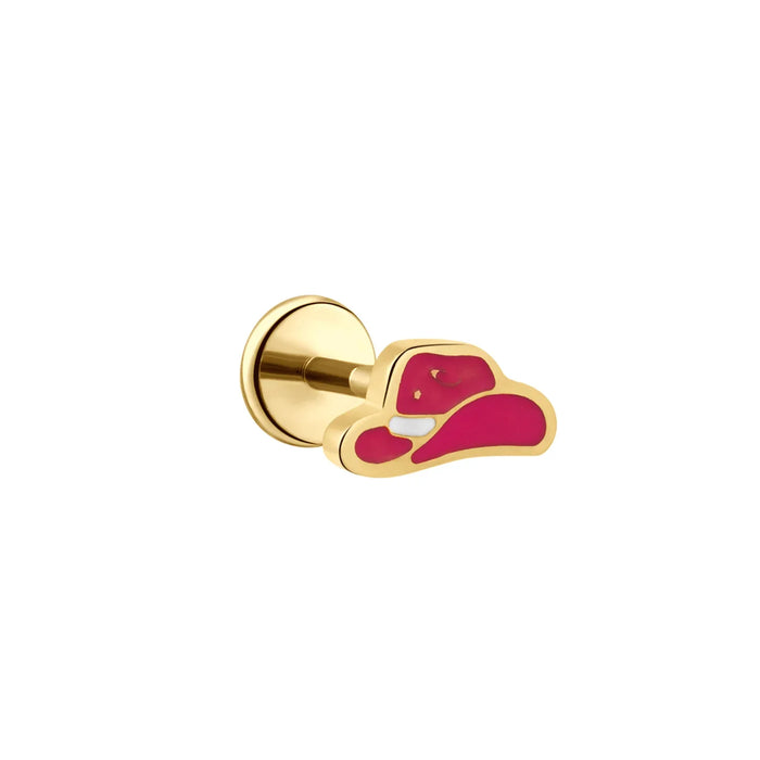 Cowgirl Hat Enamel Flat Back Stud