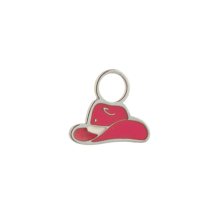 Cowgirl Hat Enamel Hoop Charm