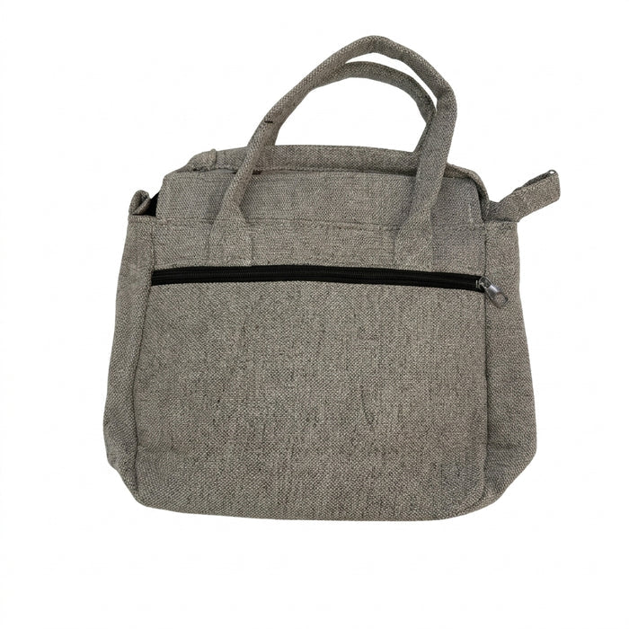 Crossbody Tote Bag With Ethnic Woven Front Panel