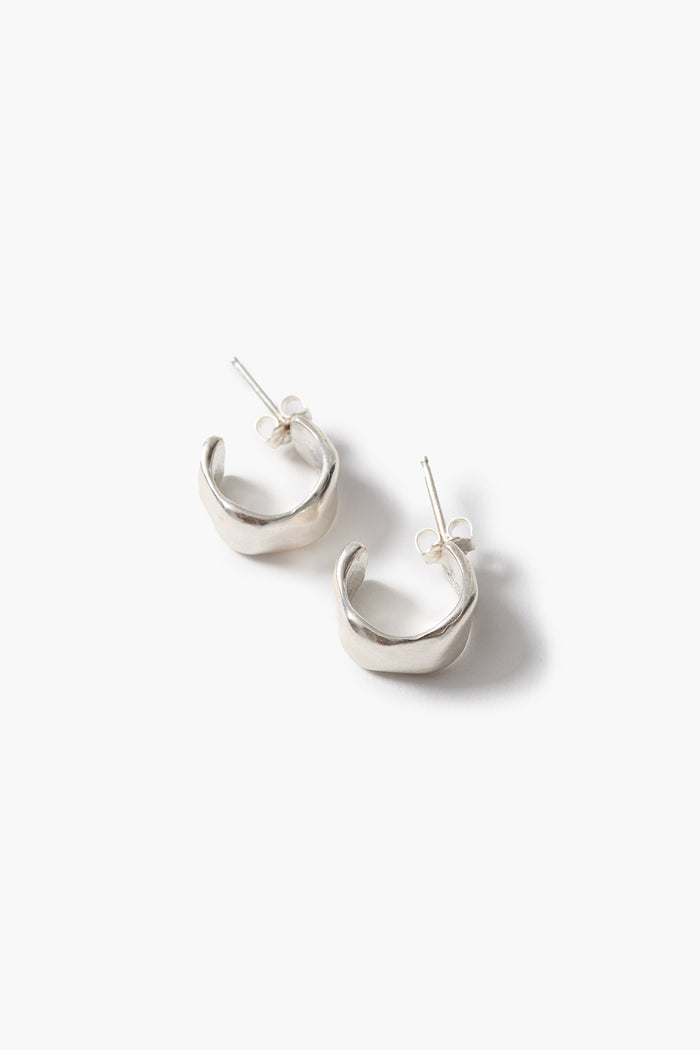 Cuff Hoop Earrings Silver