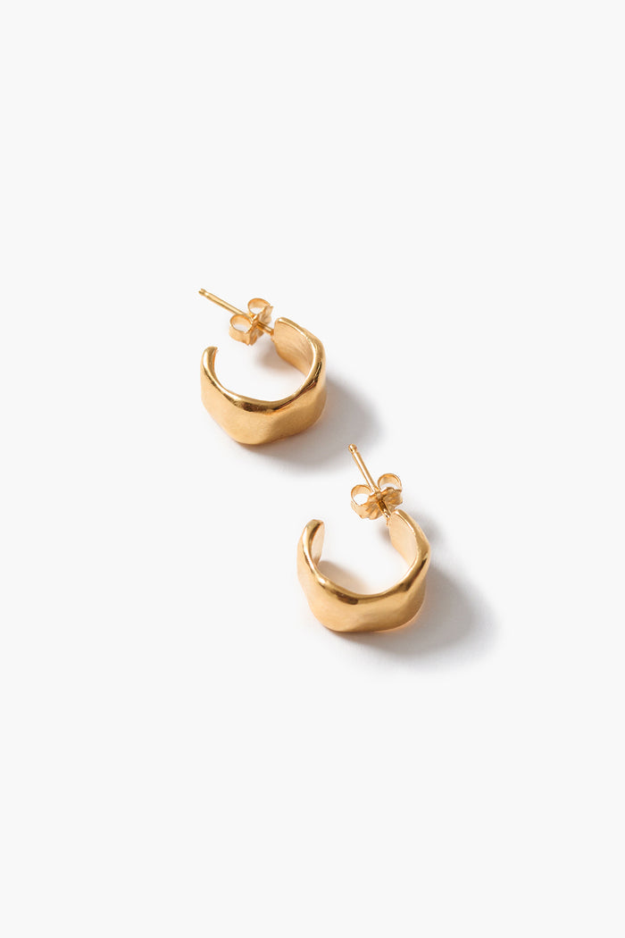 Cuff Hoop Earrings Yellow Gold