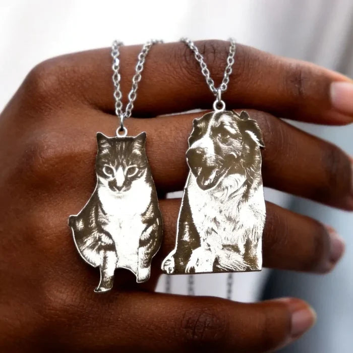 Custom Engraved Pet Photo Necklace
