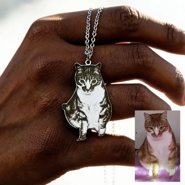 Custom Engraved Pet Photo Necklace