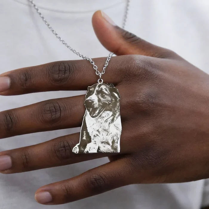 Custom Engraved Pet Photo Necklace