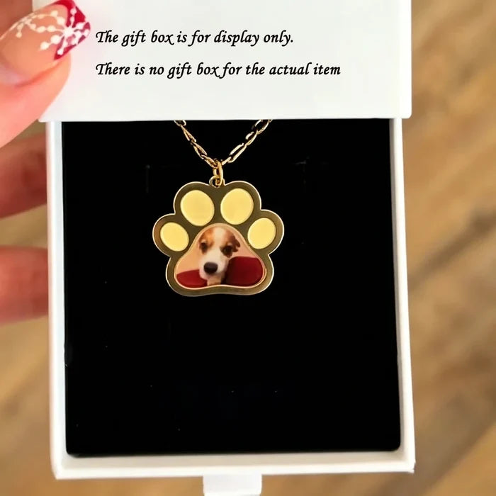 Custom Pet Paw Photo Necklace
