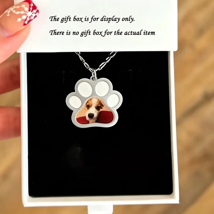 Custom Pet Paw Photo Necklace