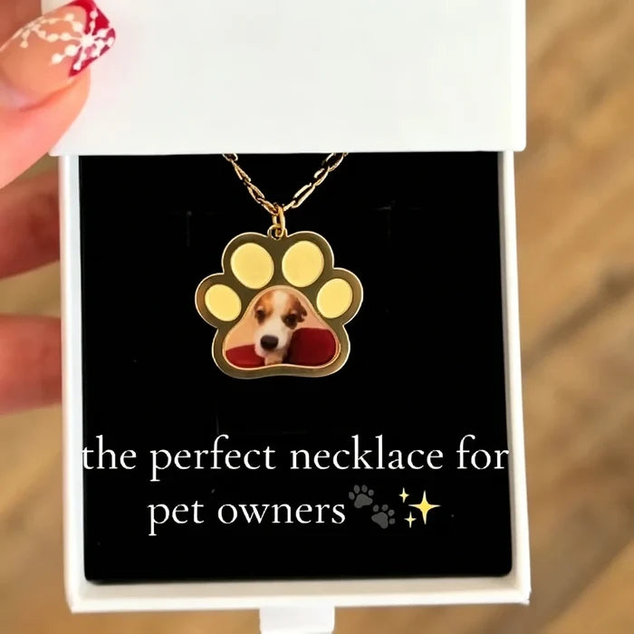 Custom Pet Paw Photo Necklace