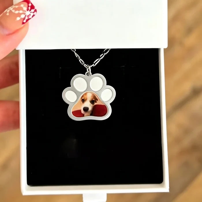 Custom Pet Paw Photo Necklace