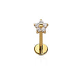 CZ Bloom Flat Back Stud - Clear