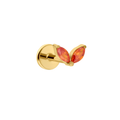 CZ Duo Leaf Flat Back Stud - Mai Tai