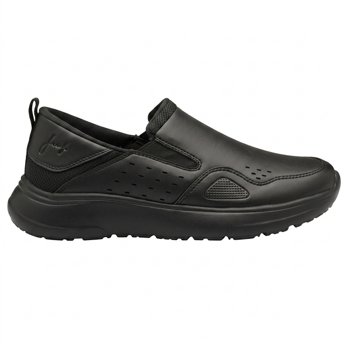 Dark Slip On Comfort Shoes With Cushioned Sole