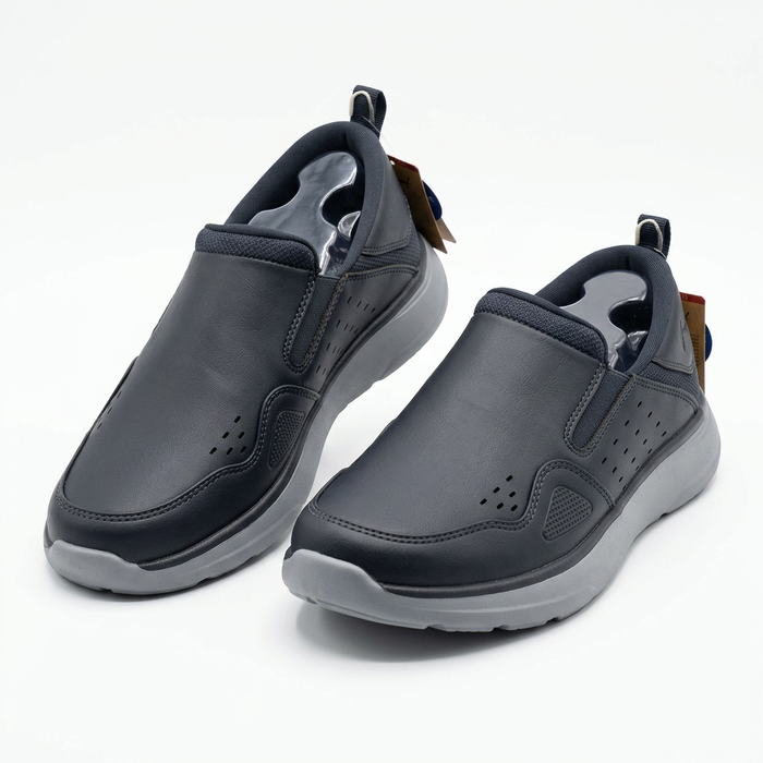 Dark Slip On Comfort Shoes With Cushioned Sole