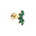 Deco Marquise Fan Flat Back Stud - Green