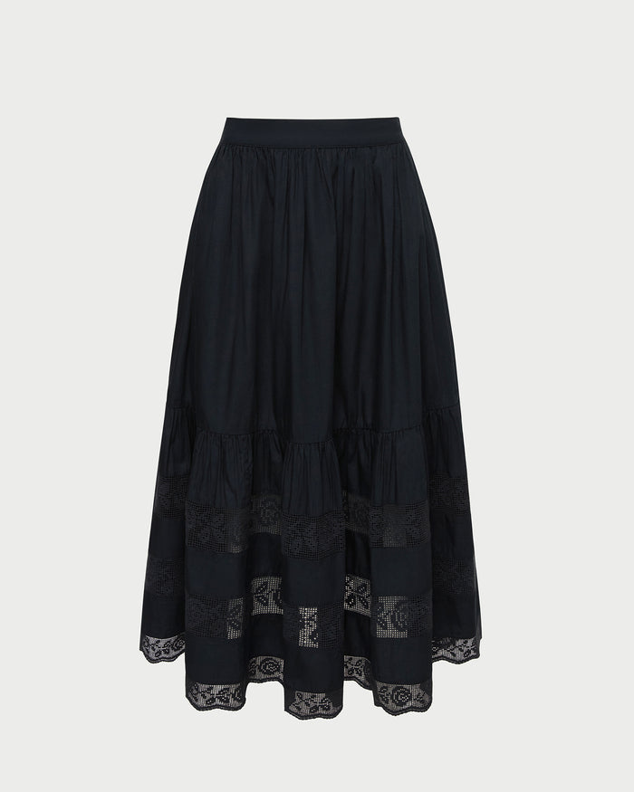 Delaney Skirt in black cotton.