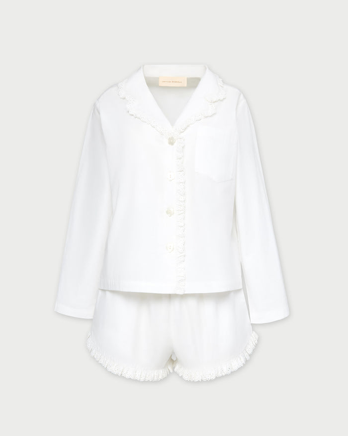 Della Top & Short Set in cream cotton.
