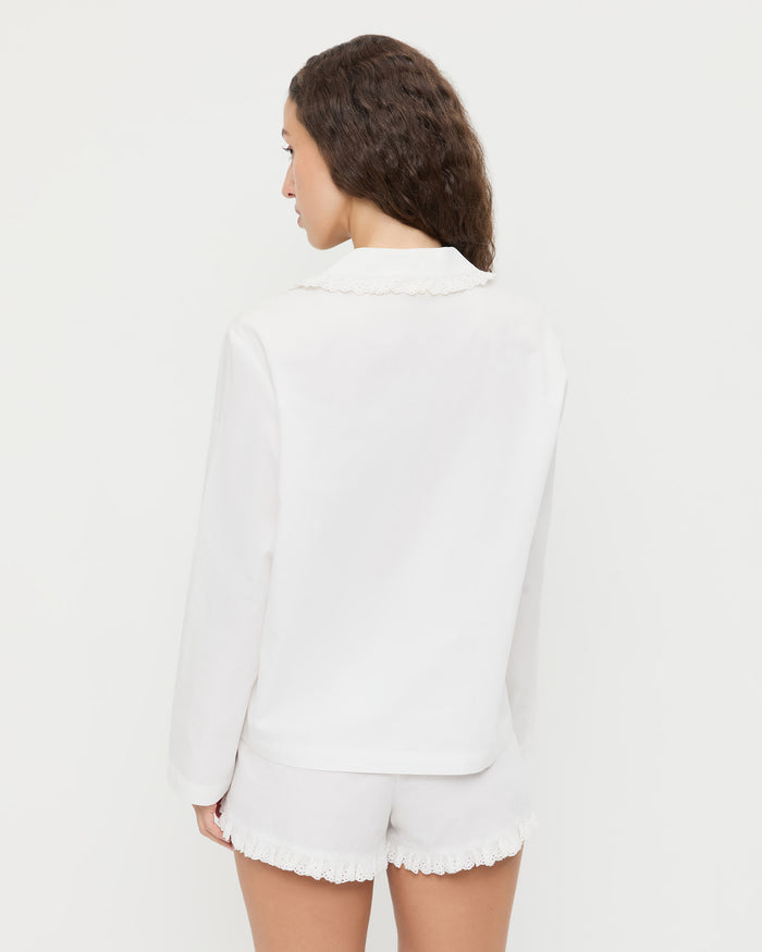Della Top & Short Set in cream cotton.