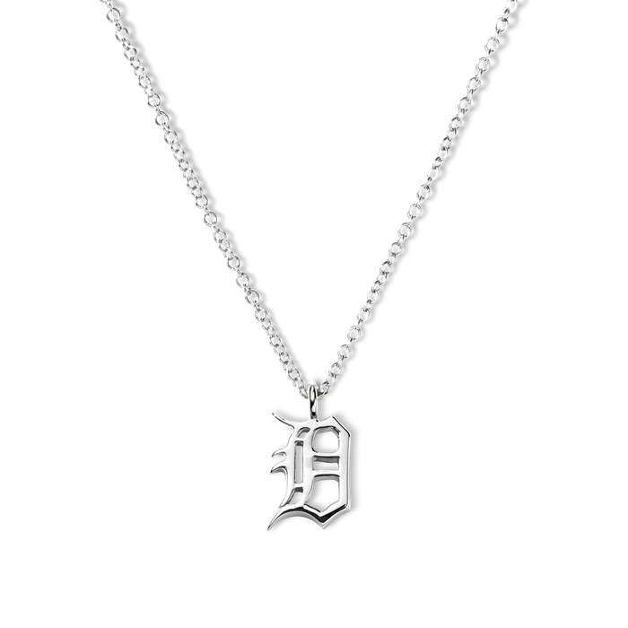 Detroit "D" Charm Necklace - Sterling Silver