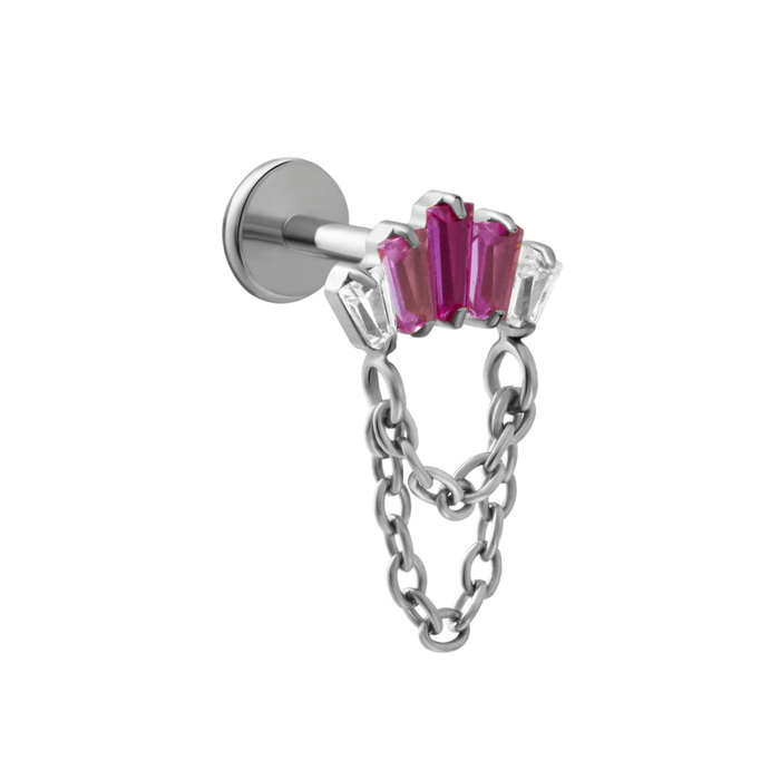 Diadem Flat Back Stud - Pink