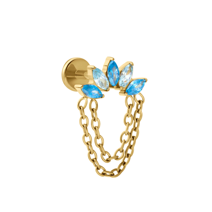 Diadem Flat Back Stud - Sky Blue