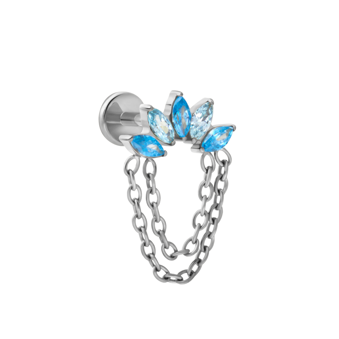Diadem Flat Back Stud - Sky Blue