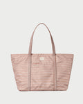 Dina Brown Gingham Travel Tote in brown gingham nylon.