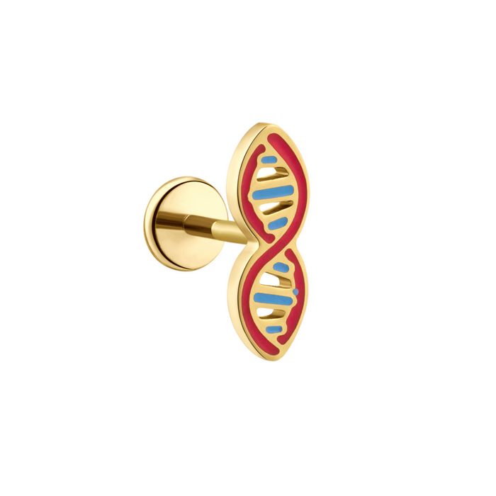 DNA Helix Enamel Flat Back Stud