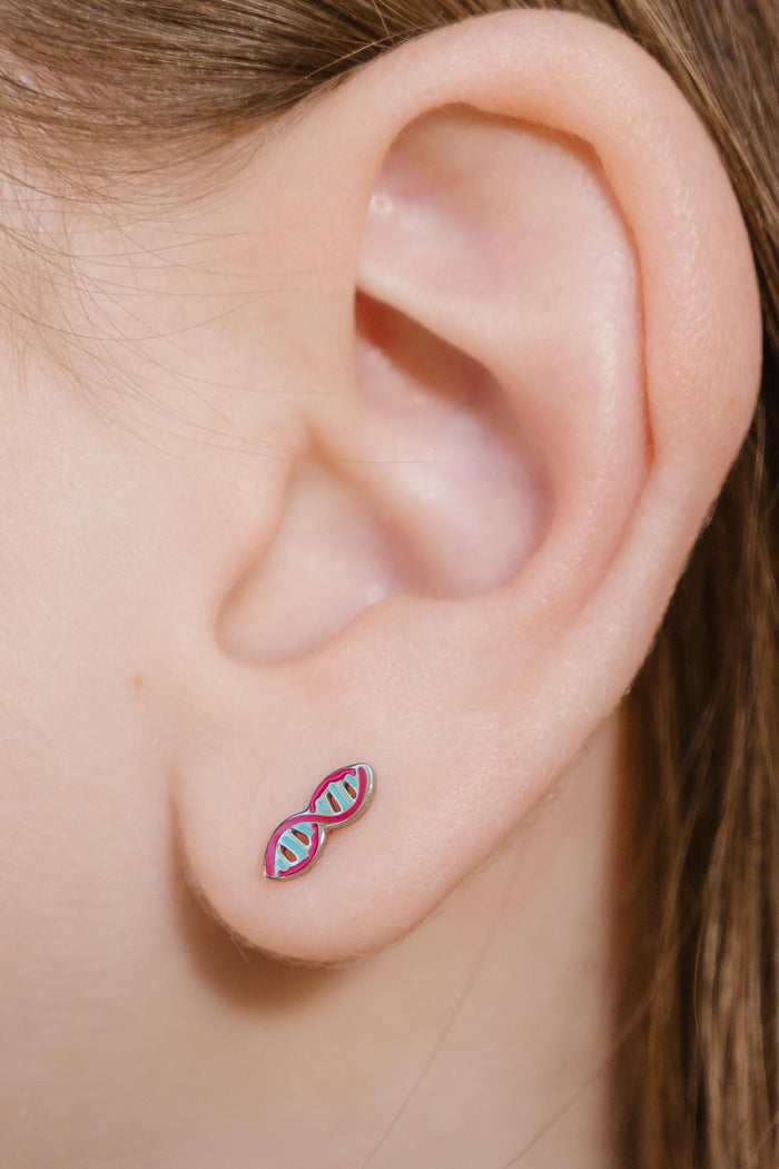 DNA Helix Enamel Flat Back Stud