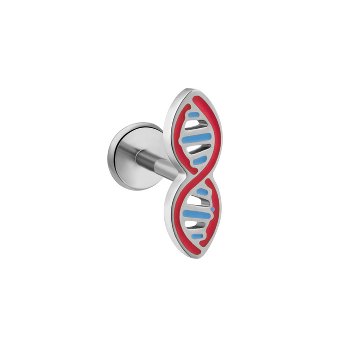 DNA Helix Enamel Flat Back Stud